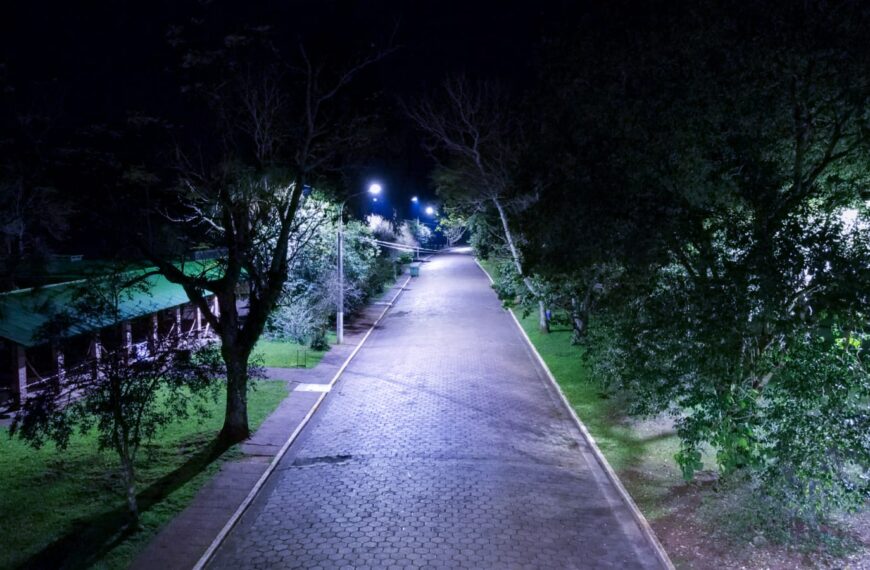 Colocaron nuevas luminarias LED en el  Parque Schwelm