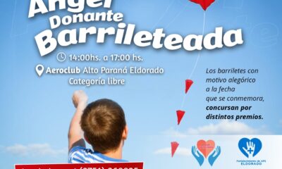 La barrileteada Ángel Donante se realizará este domingo en el Aeroclub eldoradense