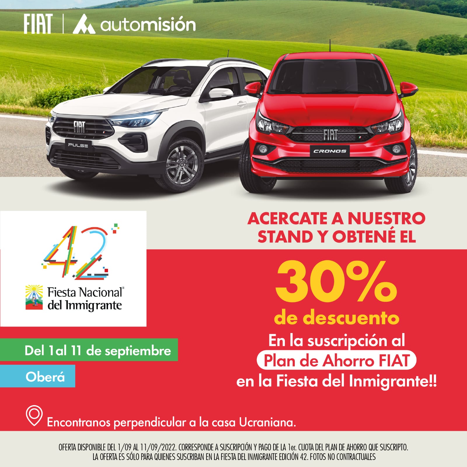 AutoMisión concesionario oficial de FIAT estará presente en la 42° Fiesta Nacional del Inmigrante