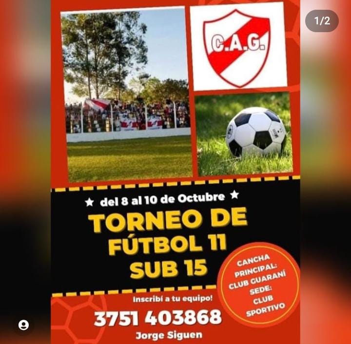 Se viene el gran torneo provincial de fútbol categoría Sub 15, organizado por el Club Guaraní de Eldorado