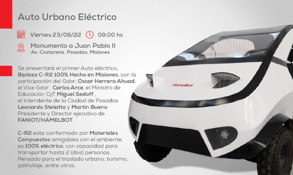Este viernes presenta el primer auto eléctrico urbano hecho 100% en Misiones