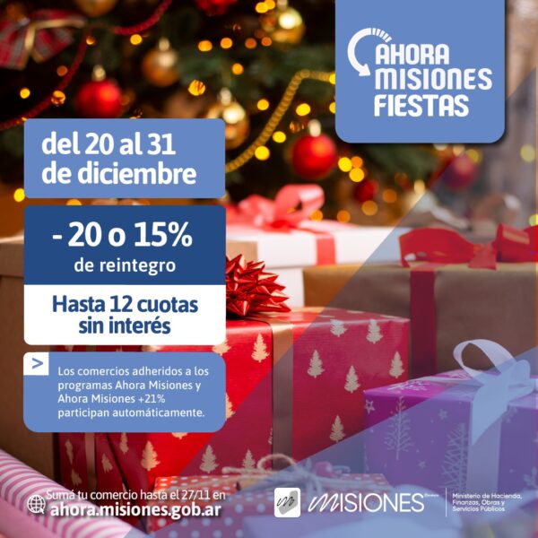Hasta el 27 de noviembre los comercios podrán sumarse al programa Ahora Fiestas