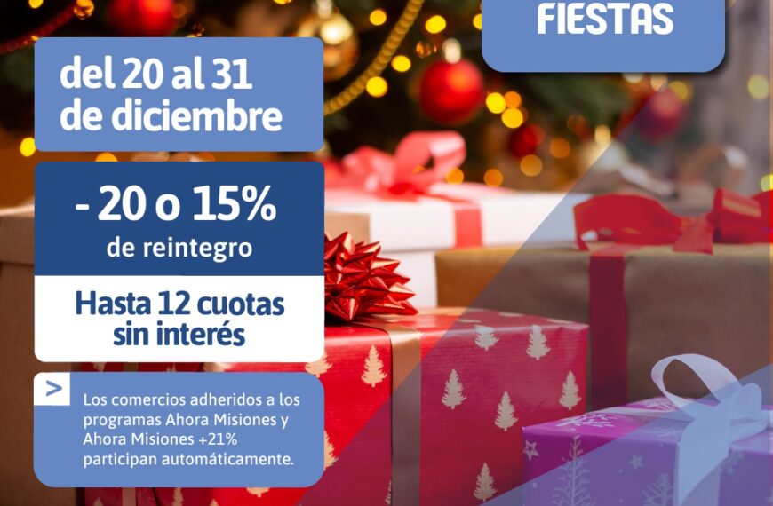 Hasta el 27 de noviembre los comercios podrán sumarse al programa Ahora Fiestas