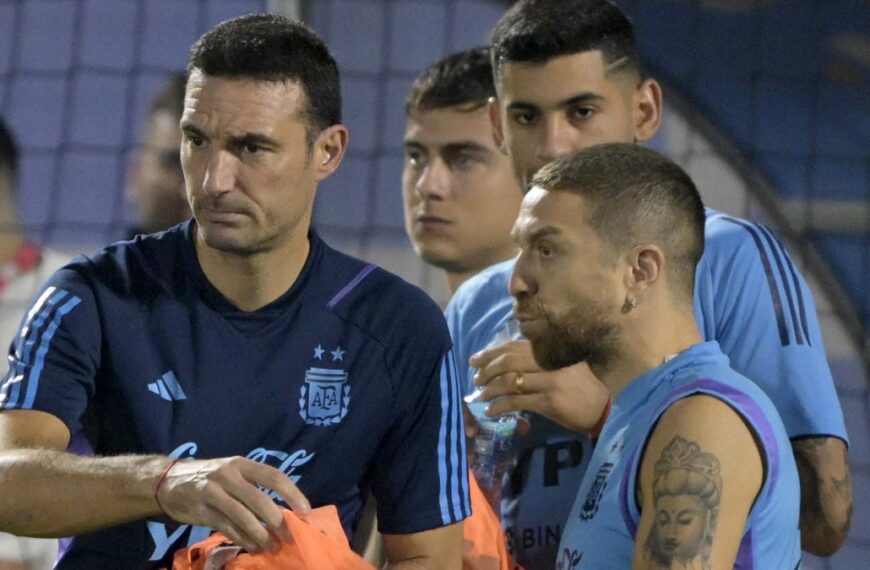 Scaloni define el equipo en la última práctica antes del debut con Arabia Saudita