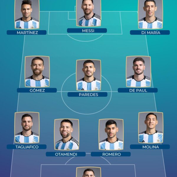 Con Tagliafico y el "Papu", estos son los 11 titulares de Argentina