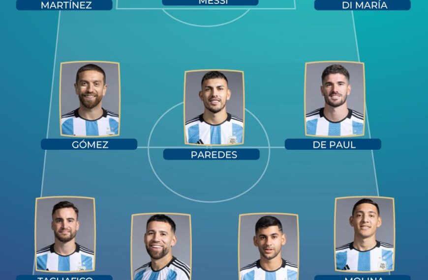 Con Tagliafico y el "Papu", estos son los 11 titulares de Argentina