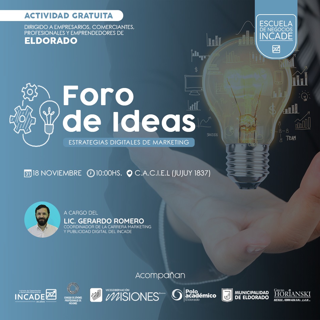 Realizarán un Foro de Ideas sobre Estrategias Digitales de Marketing en Eldorado