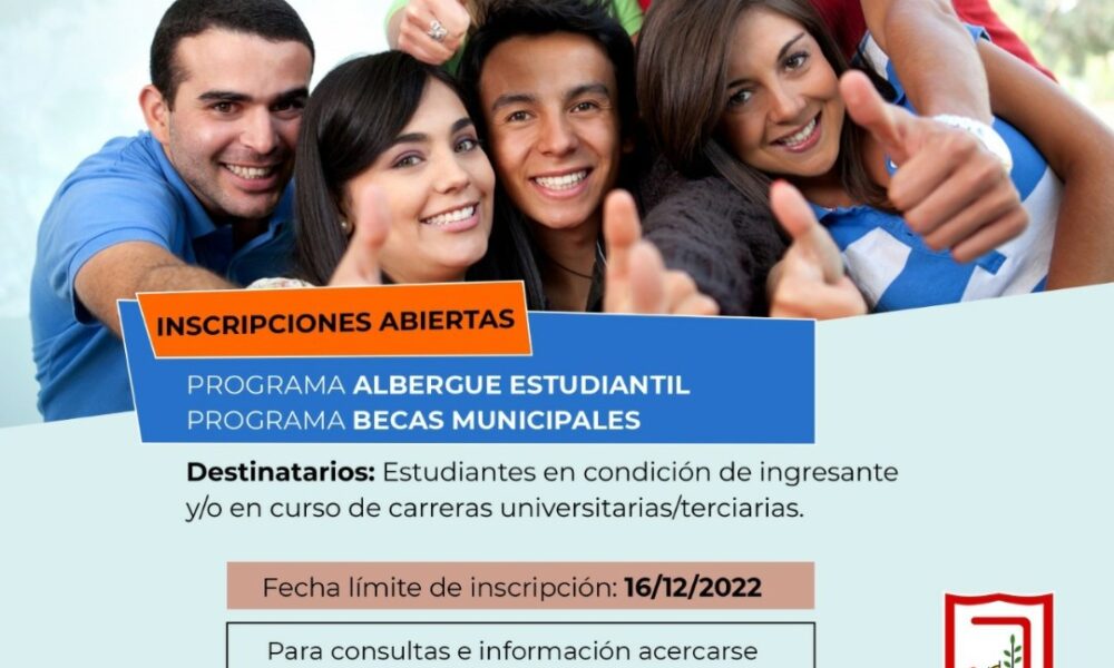 Se encuentran abiertas las inscripciones para los programas "Albegue Estudiantil" y "Becas Municipales"