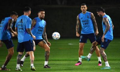 Argentina se entrenó sin Di María ni "Papu" Gómez de cara al duelo con Países Bajos