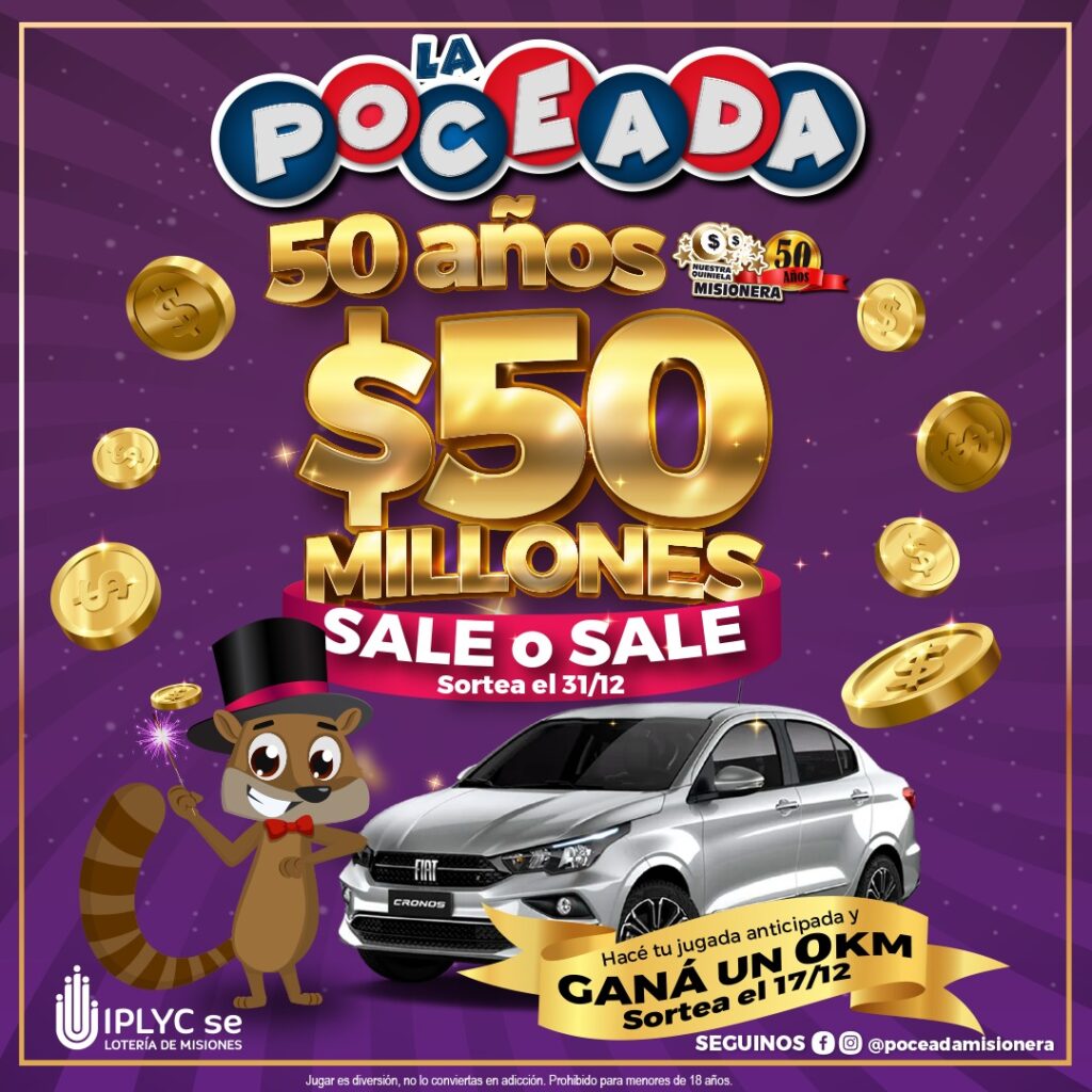 Se viene el sale o sale de la Poceada Misionera con 50 millones de premio