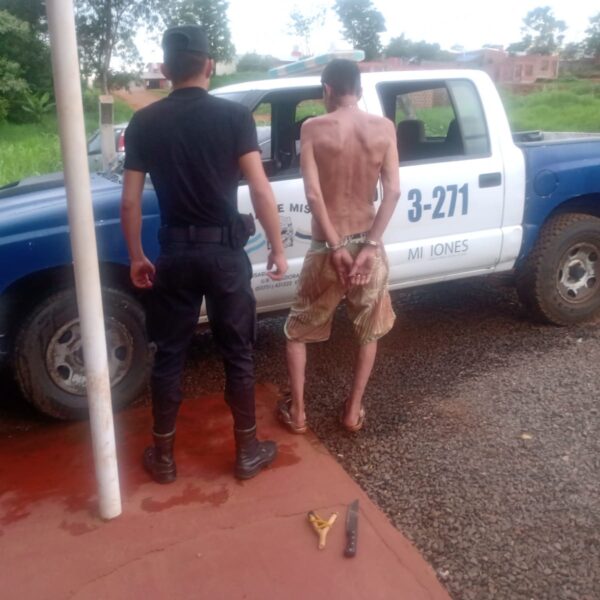Arrestaron a un sexagenario por lesionar a dos menores con una gomera y un machete