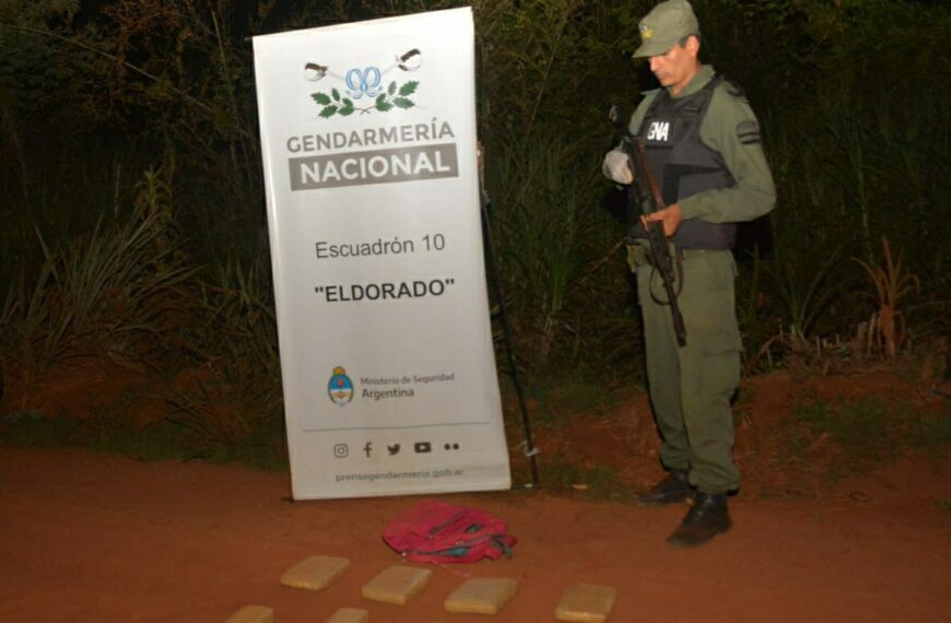 Gendarmería Nacional incautó más de 7 kg de marihuana en Puerto Esperanza