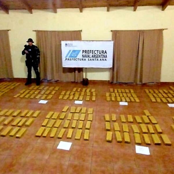 Prefectura secuestró casi 190 kilos de marihuana en Misiones
