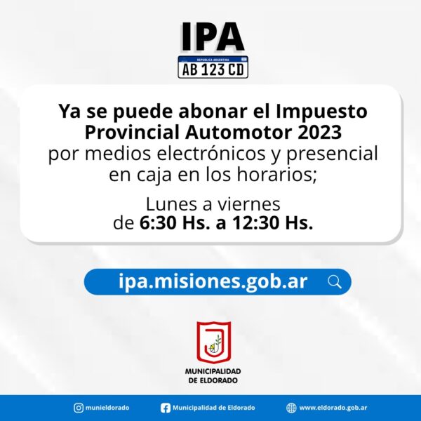 Bonificación de un 40 % por el pago total del Impuesto Provincial Automotor