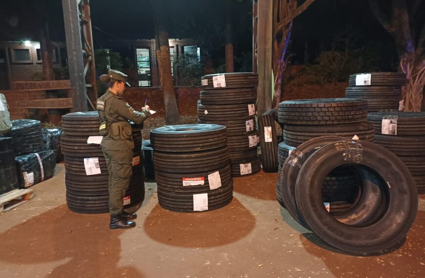 En tres procedimientos distintos, Gendarmería Nacional incautó 362 cubiertas de contrabando 