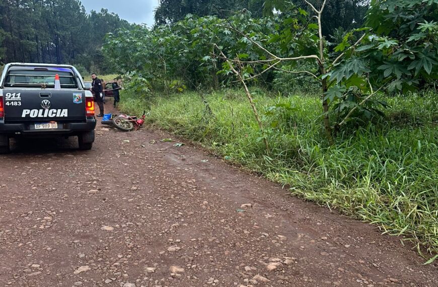 El Soberbio: un motociclista falleció tras despistar en la zona rural