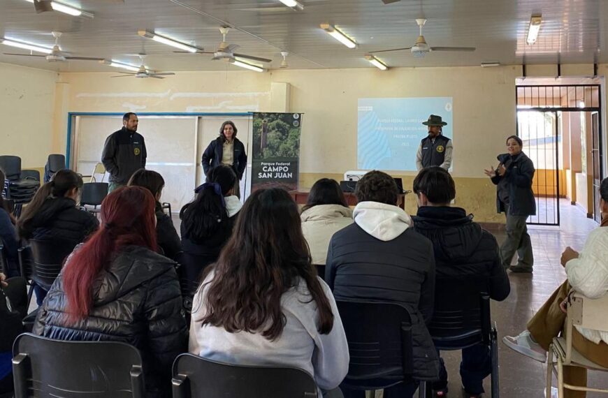 Se realizó la primera jornada de educación ambiental en el Parque Federal Campo San Juan con alumnos del BOP Nº5 de Candelaria