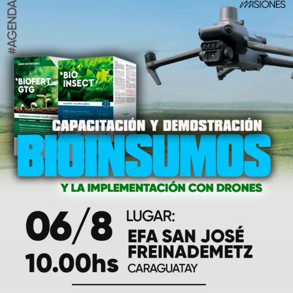 Capacitación y demostración de bioinsumos y la implementación de drones en la EFA San José