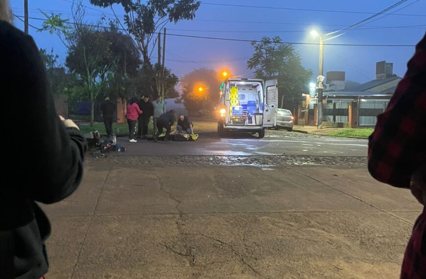 Eldorado: Colisión entre auto y moto dejó a una persona lesionada
