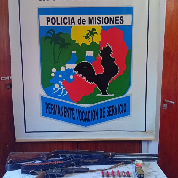 Montecarlo: Arrestaron a un hombre por violencia familiar y le secuestraron 5 armas de fuego