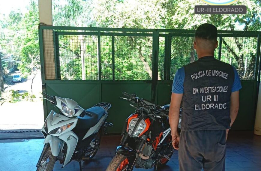 Cuatro detenidos y siete motos recuperadas, dos en Eldorado, en intensos operativos