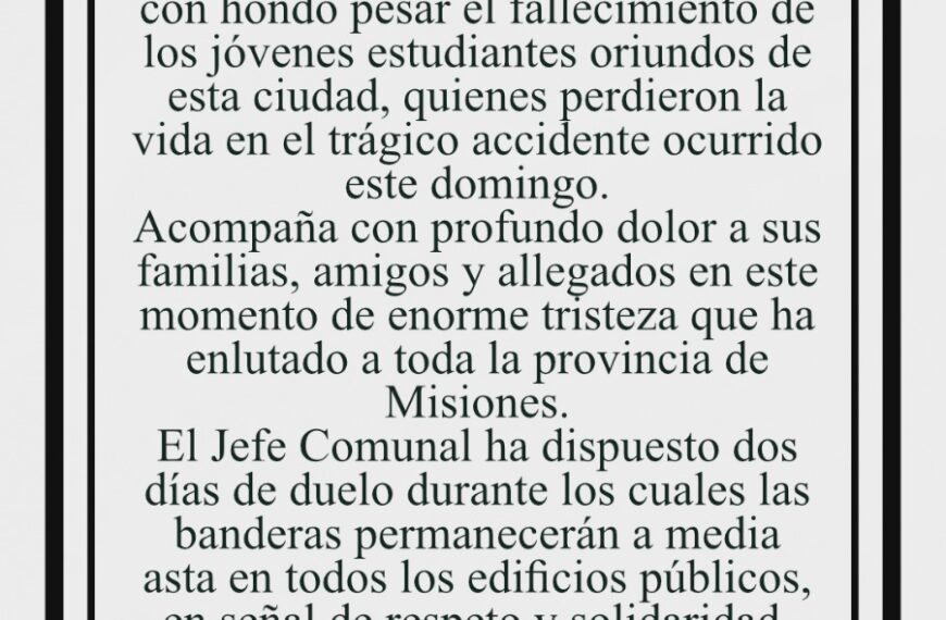 Tragedia en la Ruta Nacional 14: Declaran 2 días de duelo en Eldorado