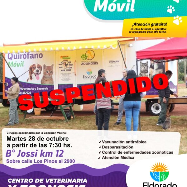 Suspendieron la presencia del quirófano móvil en el barrio Jossi por la lluvia