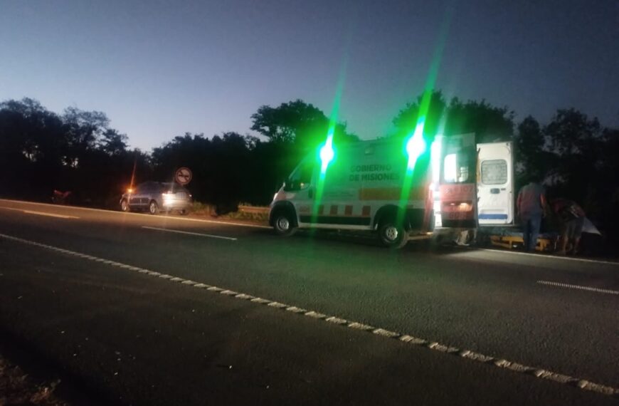 Siniestro vial en Cerro Azul dejó un peatón lesionado