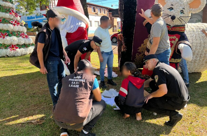 Hallaron a la menor buscada en Alem: estaba escondida dentro de un adorno navideño
