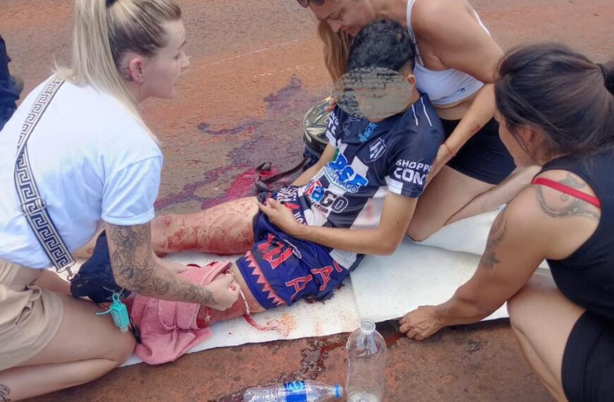 Eldorado: Una persona lesionada tras una colisión entre camioneta y moto