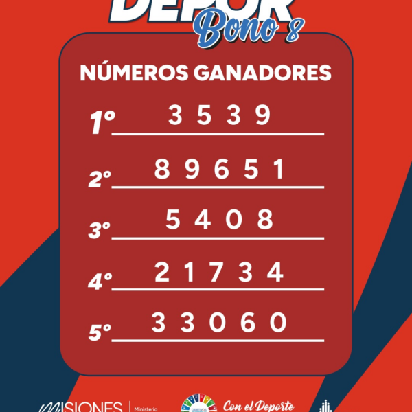 Jorge Gibson Brown de Posadas vendio el Deporbono ganador del primer premio y el Club Guaraní de Eldorado el 4° premio