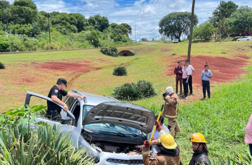 Campo Viera: Despiste vehicular sobre Ruta Nacional 14, con un lesionado