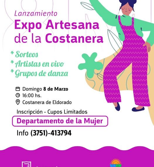 Actividades por el Día de la Mujer: Se realizará una Expo Artesanal en la Costanera